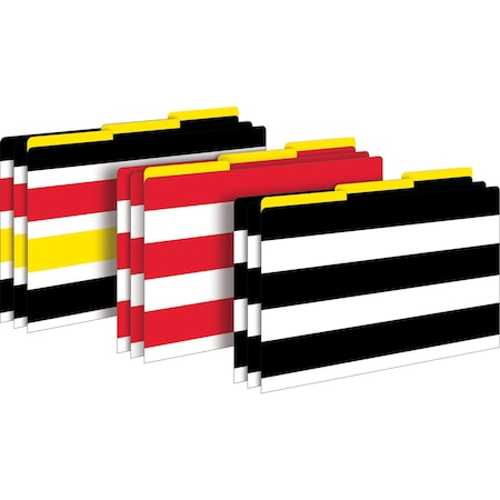 Barker Creek Wide Stripes Designer Legal-Size File Folders, Multi-Design Set, 9/Package 2507